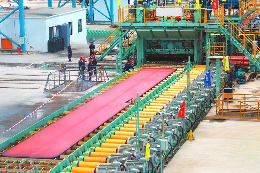 Hot rolled sheet and strip production line